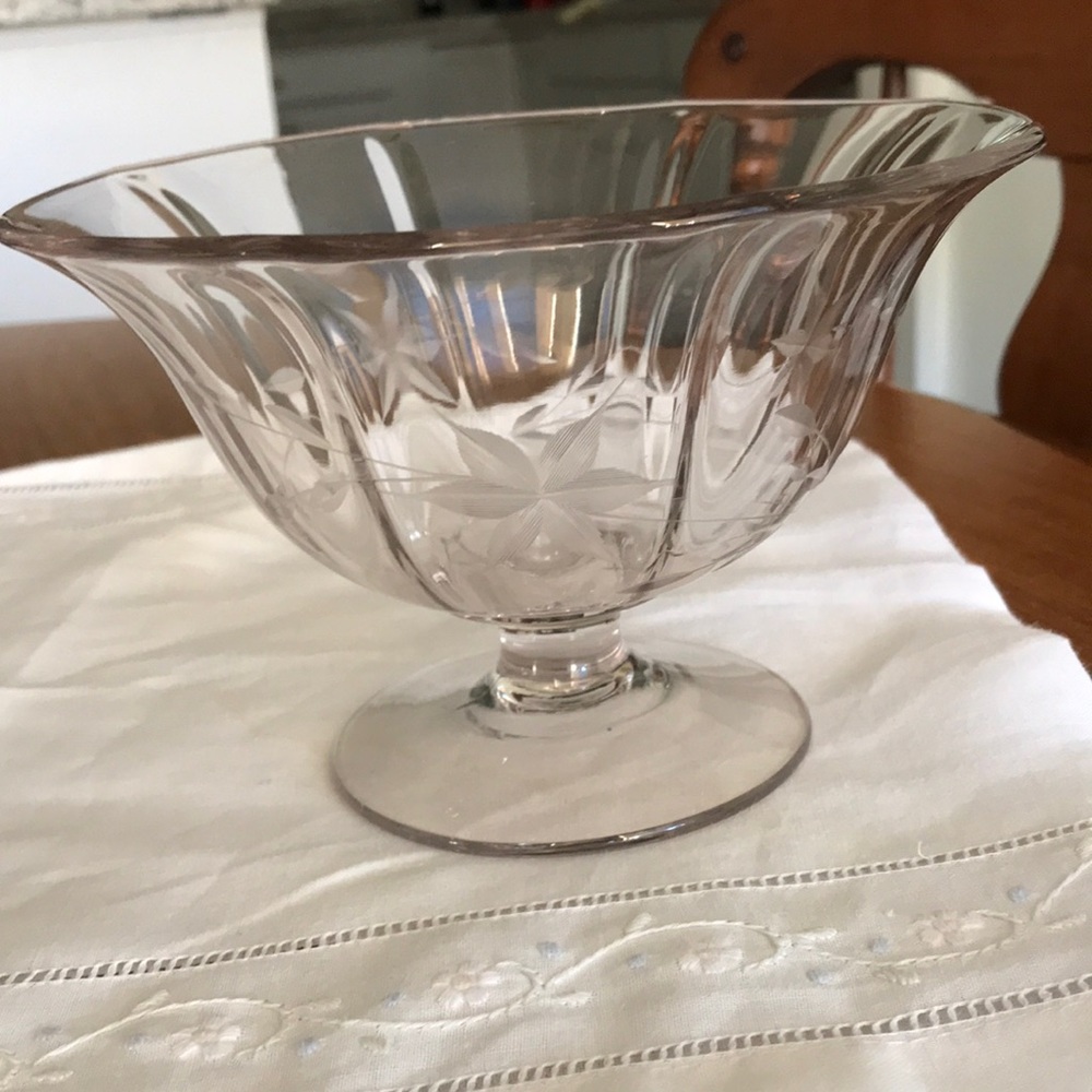 Fine glass pedestal compote.
